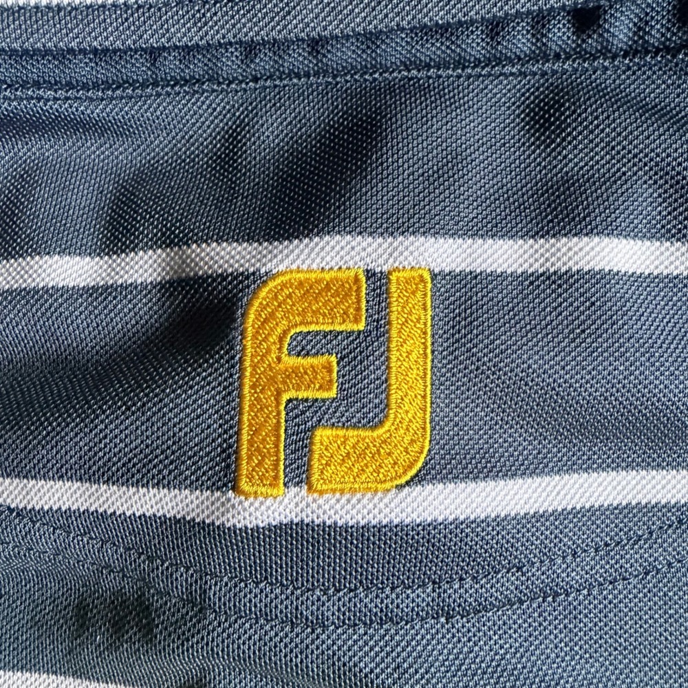 FootJoy Mens XL Blue Striped Cimarron Golf Club ProDry Performance Polo Shirt - Picture 7 of 7